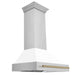 ZLINE Autograph Edition 36 in. Stainless Steel Range Hood with White Matte Shell and Accent Handle (8654STZ-WM36)