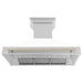 ZLINE Autograph Edition 48 in. Stainless Steel Range Hood with White Matte Shell and Accent Handle (8654STZ-WM48)