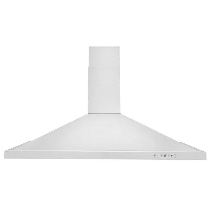 ZLINE 48 in. Kitchen Package with Stainless Steel Dual Fuel Range with White Matte Door and Convertible Vent Range Hood (2KP-RAWMRH48)