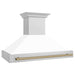 ZLINE Autograph Edition 48 in. Stainless Steel Range Hood with White Matte Shell and Accent Handle (8654STZ-WM48)