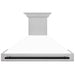 ZLINE Autograph Edition 48 in. Fingerprint Resistant Stainless Steel Range Hood with White Matte Shell and Accent Handle (8654SNZ-WM48)