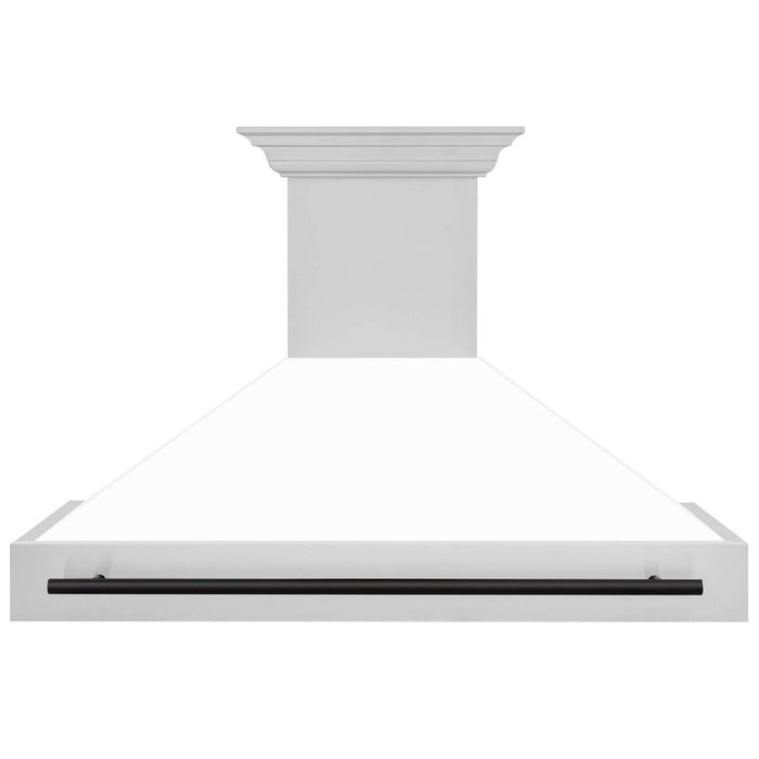 ZLINE Autograph Edition 48 in. Stainless Steel Range Hood with White Matte Shell and Accent Handle (8654STZ-WM48)