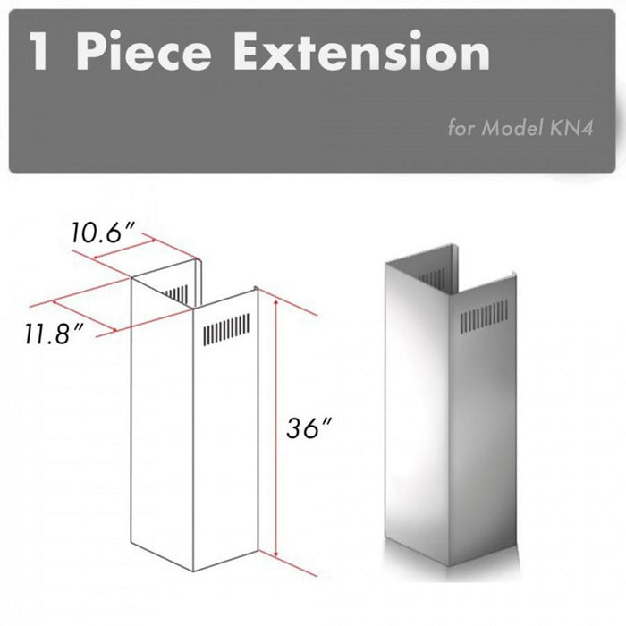 ZLINE 1-36" Chimney Extension for 9 ft. to 10 ft. Ceilings (1PCEXT-KN4)