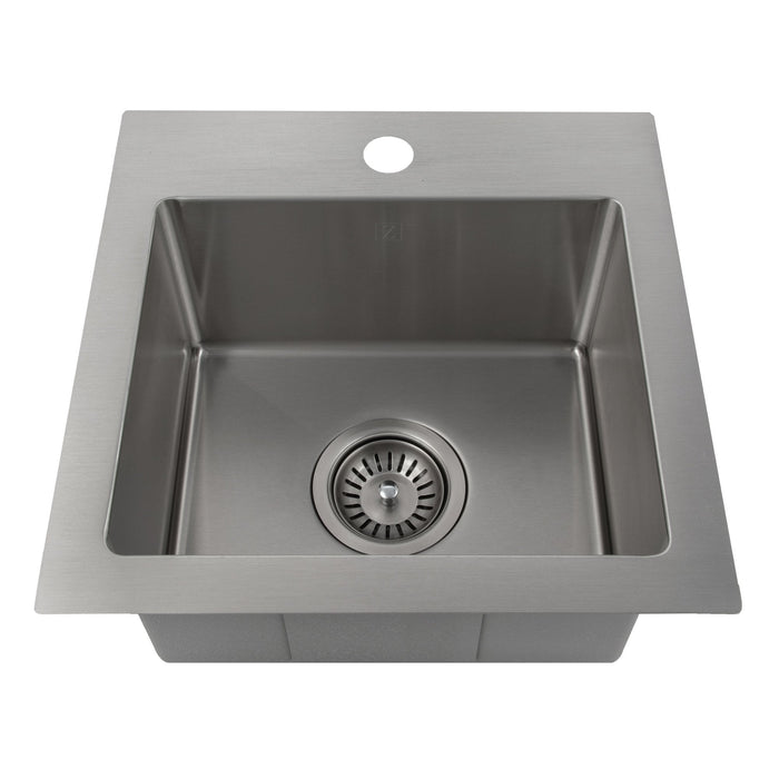 ZLINE 15 in. Donner Topmount Single Bowl Bar Kitchen Sink (STS-15)