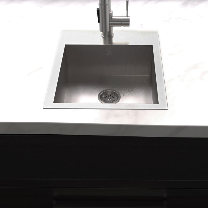 ZLINE 15 in. Donner Topmount Single Bowl Bar Kitchen Sink (STS-15)