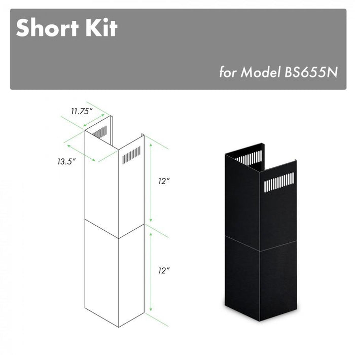 ZLINE 2-12-Inch Short Chimney Pieces for 7 ft. to 8 ft. Ceilings (SK-BS655N)