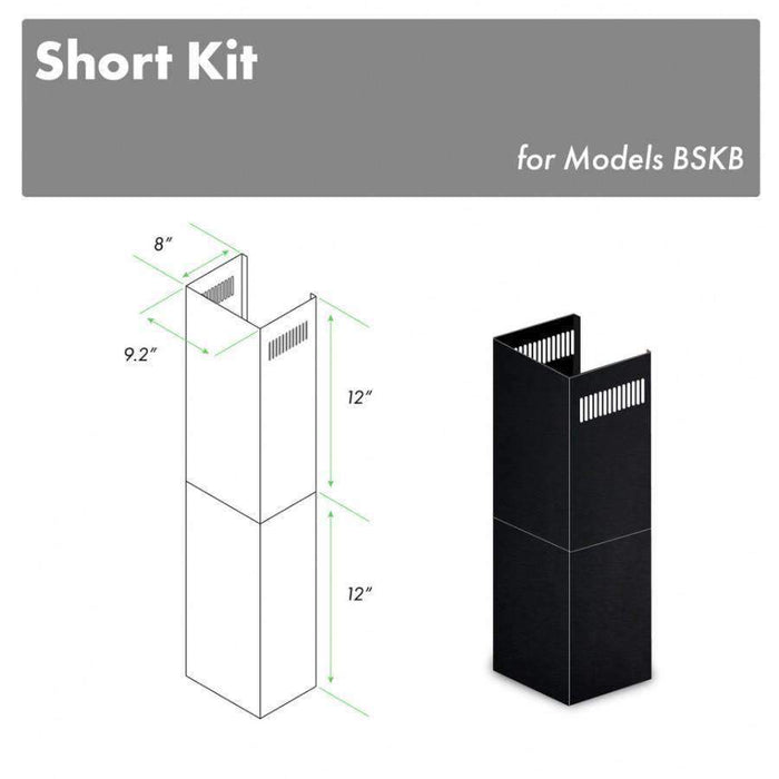 ZLINE 2 - 12-Inch Short Chimney Pieces for 7' - 8' Ceilings (SK-BSKBN)