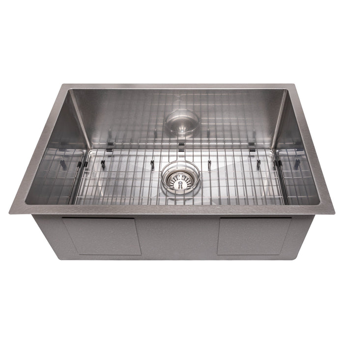 ZLINE 27 in. Meribel Undermount Single Bowl Kitchen Sink with Bottom Grid (SRS-27)