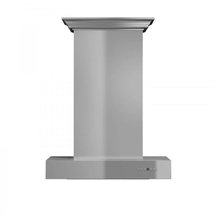 ZLINE 30 in. Convertible Professional Wall Mount Range Hood in Stainless Steel with Crown Molding (KECOMCRN-30)