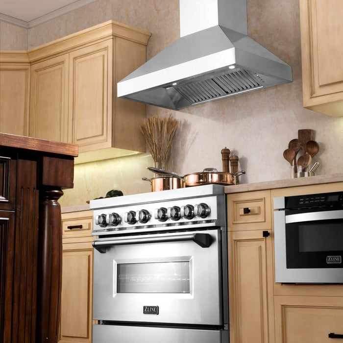 ZLINE 30 in. Remote Dual Blower Stainless Wall Range Hood, 597-RD-30