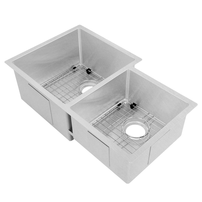 ZLINE 32 in. Jackson Undermount Double Bowl Kitchen Sink with Bottom Grid (SRDR-32)