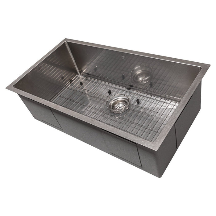 ZLINE 33 in. Meribel Undermount Single Bowl Kitchen Sink with Bottom Grid (SRS-33)