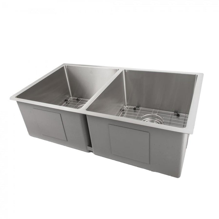 ZLINE 33 in. Anton Undermount Double Bowl Kitchen Sink with Bottom Grid (SR50D-33)