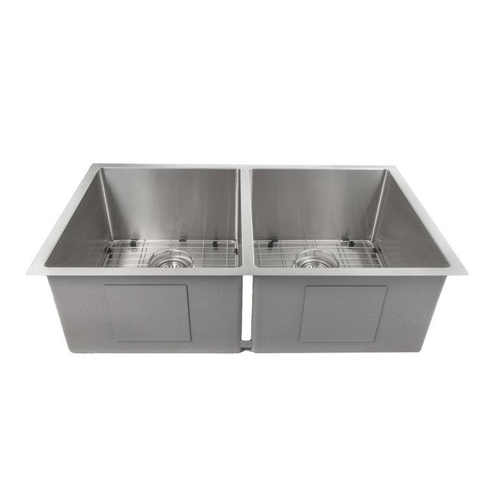 ZLINE 33 in. Anton Undermount Double Bowl Kitchen Sink with Bottom Grid (SR50D-33)