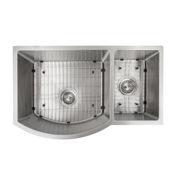 ZLINE 33 in. Aspen Undermount Double Bowl Kitchen Sink with Bottom Grid (SC30D)