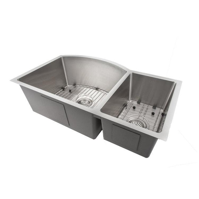 ZLINE 33 in. Cortina Undermount Double Bowl Kitchen Sink with Bottom Grid (SC70D)