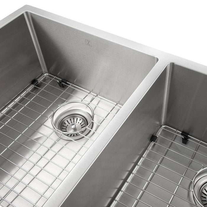 ZLINE 36 in. Anton Undermount Double Bowl Kitchen Sink with Bottom Grid (SR50D-36)