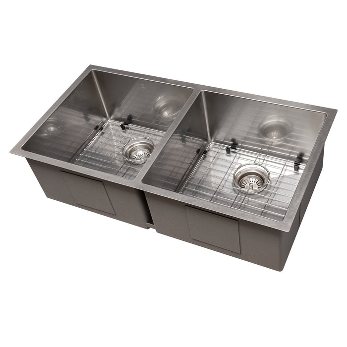 ZLINE 36 in. Anton Undermount Double Bowl Kitchen Sink with Bottom Grid (SR50D-36)