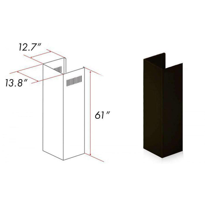 ZLINE 5' Chimney Extension for Ceilings up to 12.5', 8667B-E