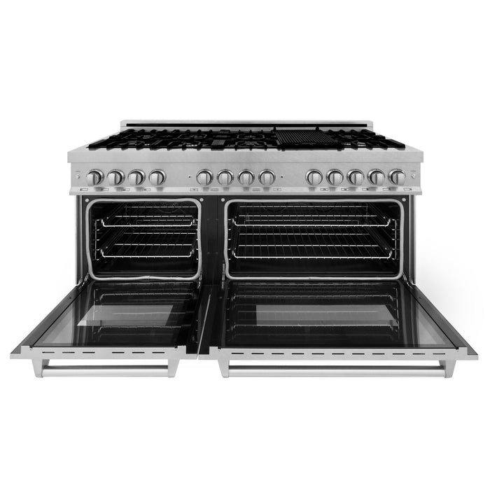 ZLINE 60 in. 7.4 cu. ft. Dual Fuel Range with Gas Stove and Electric Oven in Fingerprint Resistant Stainless Steel (RAS-SN-60)