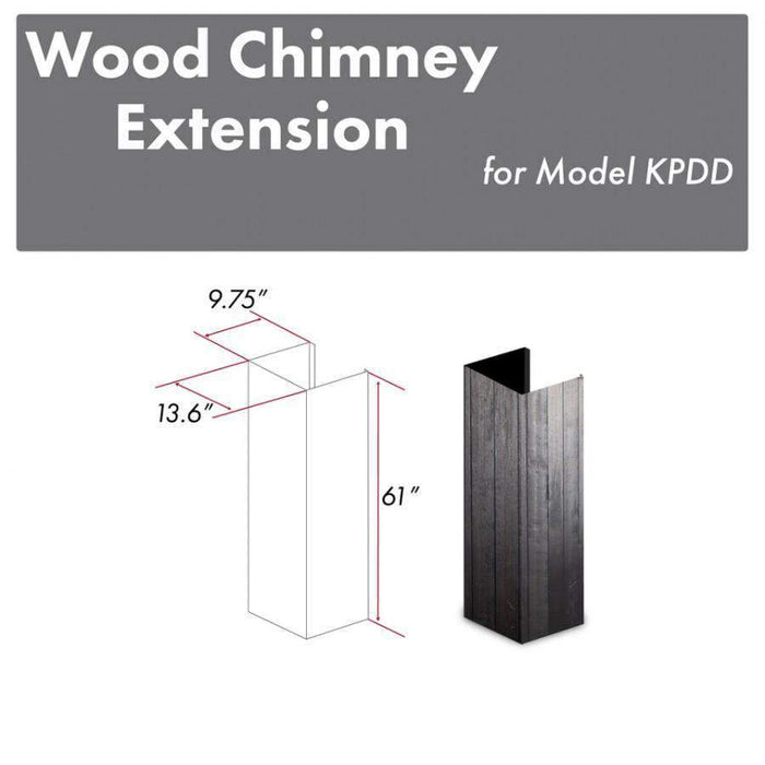 ZLINE 61-Inch Wooden Chimney Extension for Ceilings up to 12 ft. (KPDD-E)