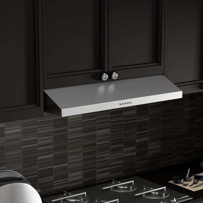 ZLINE 30" 280 CFM Ducted Under Cabinet Range Hood in Stainless Steel - Hardwired Power (615-30)