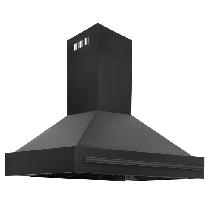 ZLINE Black Stainless Steel Range Hood with Black Stainless Steel Handle and Size Options (BS655-BS)