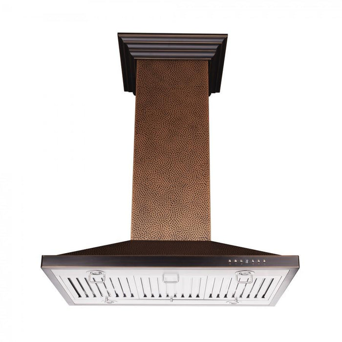 ZLINE Designer Series Hand-Hammered Copper Island Mount Range Hood (8GL2Hi)