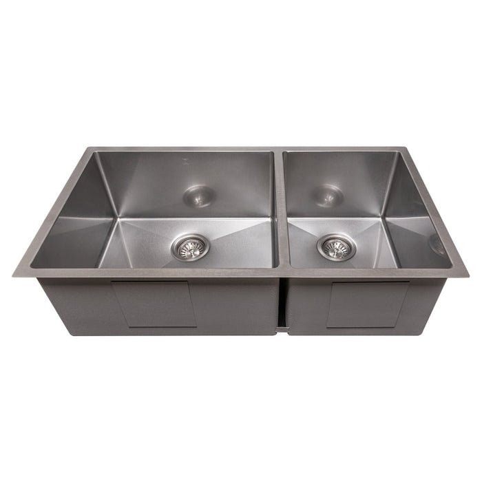 ZLINE 36 in. Chamonix Undermount Double Bowl Kitchen Sink with Bottom Grid (SR60D-36)