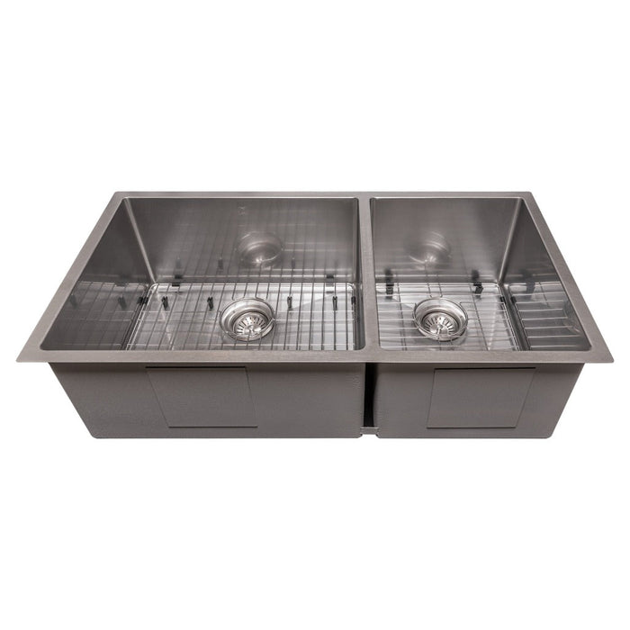 ZLINE 36 in. Chamonix Undermount Double Bowl Kitchen Sink with Bottom Grid (SR60D-36)