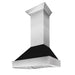 ZLINE Ducted Fingerprint Resistant Stainless Steel Range Hood with Black Matte Shell (8654BLM)