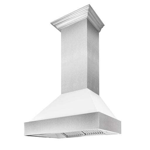 ZLINE Fingerprint Resistant Stainless Steel Range Hood With White Matte Shell (8654WM)