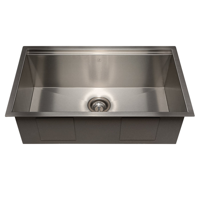 ZLINE 30 in. Garmisch Undermount Single Bowl Kitchen Sink with Bottom Grid and Accessories (SLS-30)