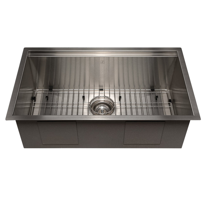 ZLINE 30 in. Garmisch Undermount Single Bowl Kitchen Sink with Bottom Grid and Accessories (SLS-30)