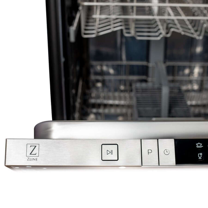 ZLINE 24 in. Copper Top Control Built-In Dishwasher with Stainless Steel Tub and Modern Style Handle, 52dBa (DW-C-24)