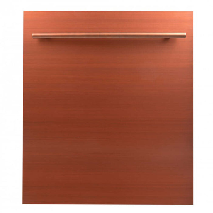 ZLINE 24 in. Copper Top Control Built-In Dishwasher with Stainless Steel Tub and Modern Style Handle, 52dBa (DW-C-24)