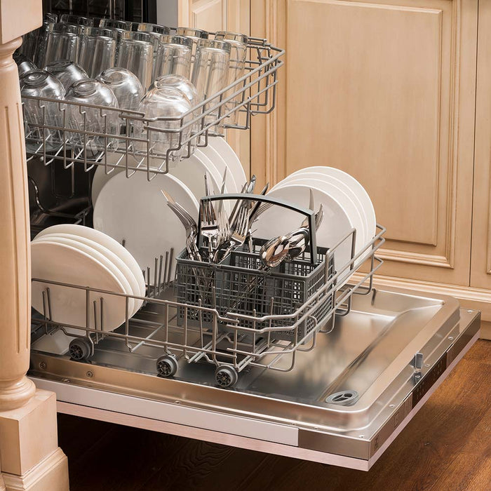 ZLINE 24 in. Unfinished Top Control Built-In Dishwasher with Stainless Steel Tub and Modern Style Handle, 52dBa (DW-UF-24)