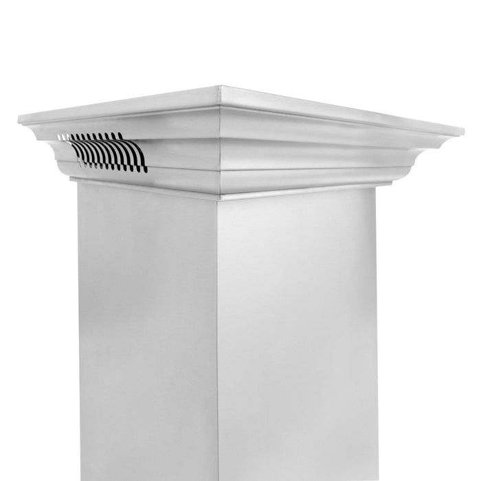 ZLINE CrownSound™Ducted Vent Wall Mount Range Hood in Stainless Steel with Built-in Bluetooth Speakers (667CRN-BT)