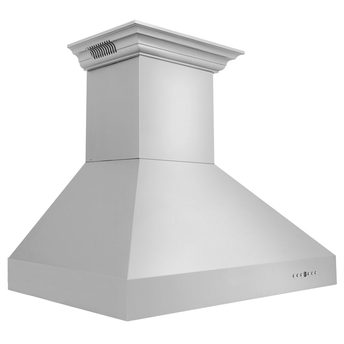 ZLINE CrownSound™Ducted Vent Wall Mount Range Hood in Stainless Steel with Built-in Bluetooth Speakers (667CRN-BT)