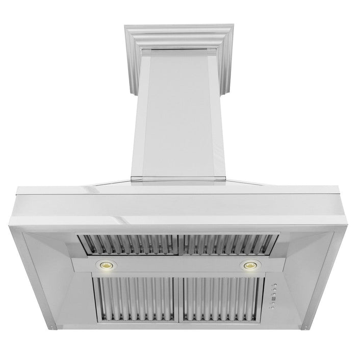 ZLINE Designer Series Wall Mount Range Hood in Fingerprint Resistant Stainless Steel with Mirror Accents (655MR)