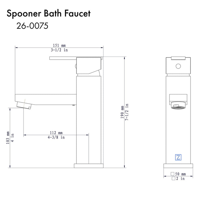 Spnbf ZLINE Autograph Edition Spooner Bath Faucet in Matte Black (SPN-BF-MB ...