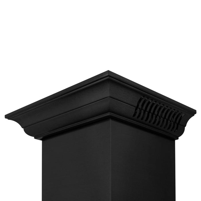 ZLINE 30" CrownSound Island Mount Range Hood in Black Stainless Steel with Built-in Speakers, BSGL2iNCRN-BT-30