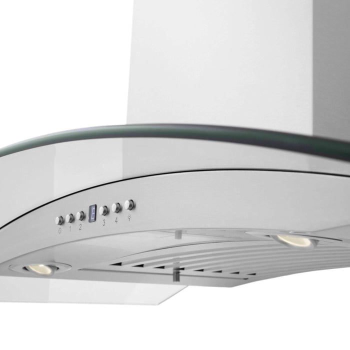 ZLINE Convertible Vent Wall Mount Range Hood in Stainless Steel and Glass (KN4)