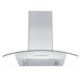 ZLINE Convertible Vent Wall Mount Range Hood in Stainless Steel and Glass with Crown Molding (KZCRN)