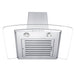 ZLINE Convertible Vent Wall Mount Range Hood in Stainless Steel and Glass with Crown Molding (KZCRN)