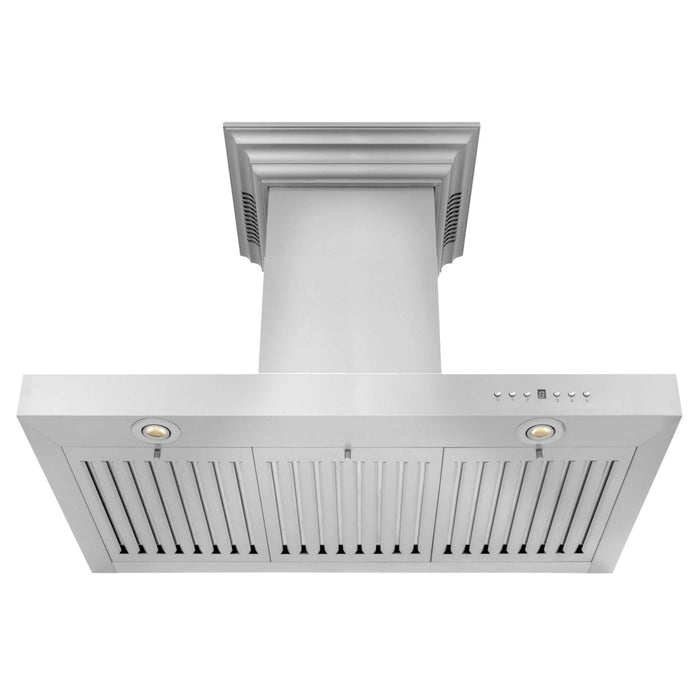 ZLINE Wall Mount Range Hood In Stainless Steel With Built-In ZLINE CrownSound Bluetooth Speakers (KECRN-BT)