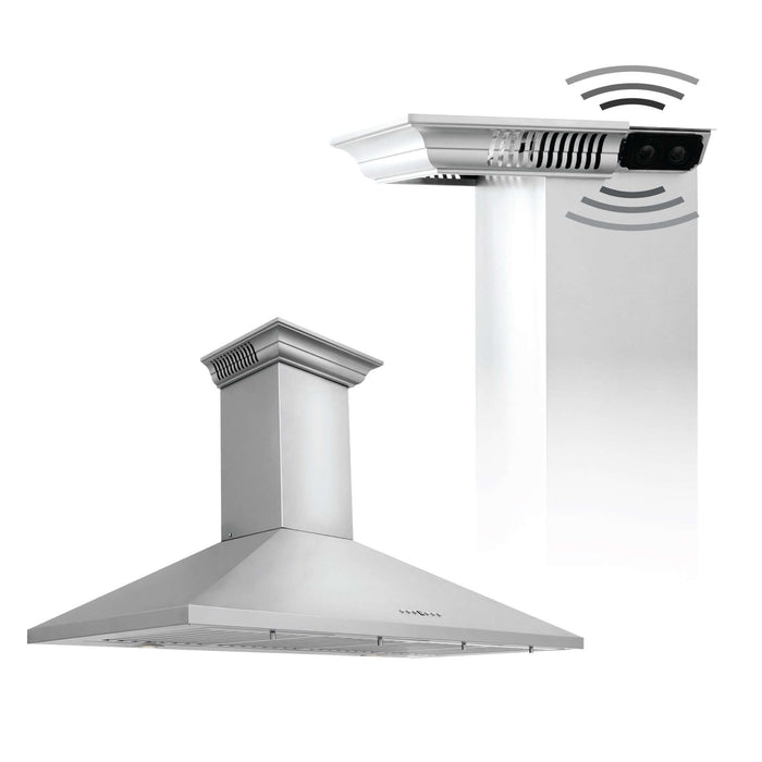 ZLINE 30 in. Ducted Vent Wall Mount Range Hood in Stainless Steel with Built-in ZLINE CrownSound Bluetooth Speakers (KL2CRN-BT)