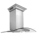 ZLINE Wall Mount Range Hood in Stainless Steel and Glass with Built-in CrownSound Bluetooth Speakers (KZCRN-BT)