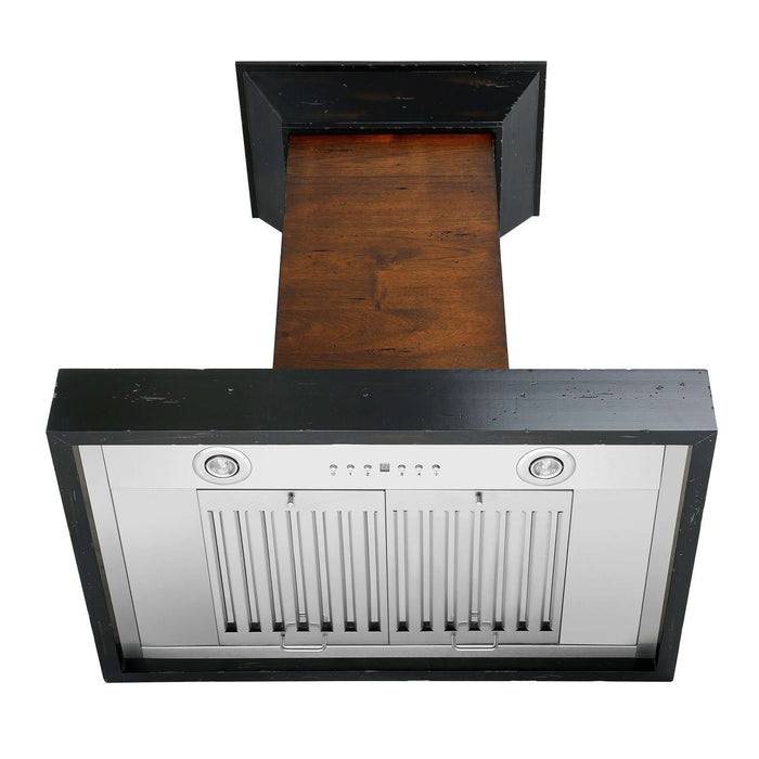 ZLINE 30 in. Convertible Vent Wooden Wall Mount Range Hood in Antigua and Walnut (KBAR-30)