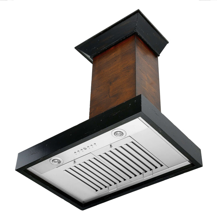 ZLINE 30 in. Convertible Vent Wooden Wall Mount Range Hood in Antigua and Walnut (KBAR-30)